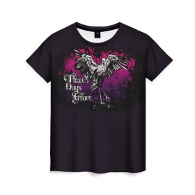 Женская футболка 3D с принтом Three Days Grace 7 в Тюмени, 100% полиэфир ( синтетическое хлопкоподобное полотно) | прямой крой, круглый вырез горловины, длина до линии бедер | three days grace