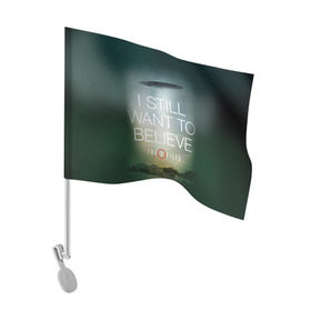Флаг для автомобиля с принтом Секретные материалы 1 в Тюмени, 100% полиэстер | Размер: 30*21 см | x files | малдер | материалы | секретные | скалли