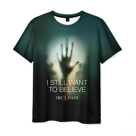 Мужская футболка 3D с принтом Секретные материалы 3 в Тюмени, 100% полиэфир | прямой крой, круглый вырез горловины, длина до линии бедер | x files | малдер | материалы | секретные | скалли