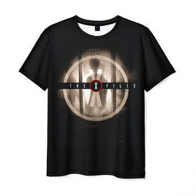 Мужская футболка 3D с принтом Секретные материалы 4 в Тюмени, 100% полиэфир | прямой крой, круглый вырез горловины, длина до линии бедер | x files | малдер | материалы | секретные | скалли