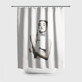Штора 3D для ванной с принтом Miley в Тюмени, 100% полиэстер | плотность материала — 100 г/м2. Стандартный размер — 146 см х 180 см. По верхнему краю — пластиковые люверсы для креплений. В комплекте 10 пластиковых колец | cyrus | miley | майли | музыка | сайрус
