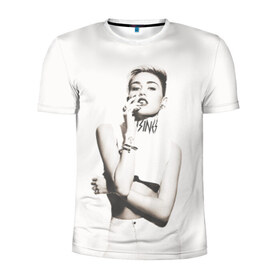 Мужская футболка 3D спортивная с принтом Miley в Тюмени, 100% полиэстер с улучшенными характеристиками | приталенный силуэт, круглая горловина, широкие плечи, сужается к линии бедра | cyrus | miley | майли | музыка | сайрус