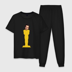 Мужская пижама хлопок с принтом Oscar Dicaprio в Тюмени, 100% хлопок | брюки и футболка прямого кроя, без карманов, на брюках мягкая резинка на поясе и по низу штанин
 | dicaprio | leo | oscar | дикаприо | леонардо | оскар