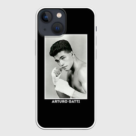 Чехол для iPhone 13 mini с принтом Артуро Гатти чб в Тюмени,  |  | boxing | артур гатти | артуро | артуро гатти | бокс | боксер | гатти | спорт