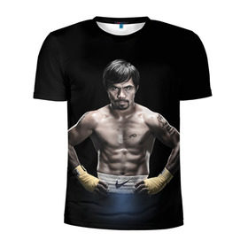 Мужская футболка 3D спортивная с принтом Мэнни Пакьяо в Тюмени, 100% полиэстер с улучшенными характеристиками | приталенный силуэт, круглая горловина, широкие плечи, сужается к линии бедра | Тематика изображения на принте: boxing | бокс | боксер | мэнни | мэнни пакьяо | пакьяо | спорт | чемпион мира