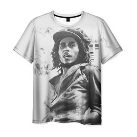 Мужская футболка 3D с принтом Боб Марли 1 в Тюмени, 100% полиэфир | прямой крой, круглый вырез горловины, длина до линии бедер | bob marley | боб марли | музыка | регги