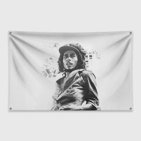 Флаг-баннер с принтом Боб Марли 1 в Тюмени, 100% полиэстер | размер 67 х 109 см, плотность ткани — 95 г/м2; по краям флага есть четыре люверса для крепления | bob marley | боб марли | музыка | регги