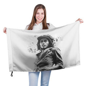 Флаг 3D с принтом Боб Марли 1 в Тюмени, 100% полиэстер | плотность ткани — 95 г/м2, размер — 67 х 109 см. Принт наносится с одной стороны | bob marley | боб марли | музыка | регги