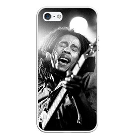 Чехол для iPhone 5/5S матовый с принтом Боб Марли 2 в Тюмени, Силикон | Область печати: задняя сторона чехла, без боковых панелей | bob marley | боб марли | музыка | регги