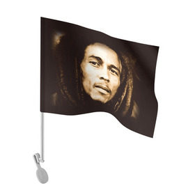Флаг для автомобиля с принтом Боб Марли 3 в Тюмени, 100% полиэстер | Размер: 30*21 см | bob marley | боб марли | музыка | регги