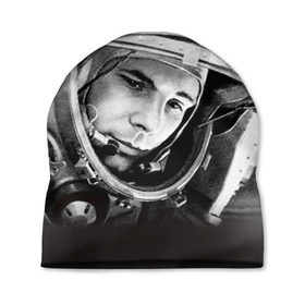 Шапка 3D с принтом Гагарин 1 в Тюмени, 100% полиэстер | универсальный размер, печать по всей поверхности изделия | гагарин | космос | космос наш | поехали | ретро | ссср | юрий гагарин
