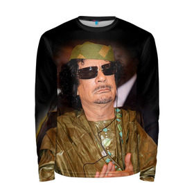 Мужской лонгслив 3D с принтом Каддафи 3 в Тюмени, 100% полиэстер | длинные рукава, круглый вырез горловины, полуприлегающий силуэт | каддафи | муаммар каддафи | революция