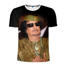 Мужская футболка 3D спортивная с принтом Каддафи 3 в Тюмени, 100% полиэстер с улучшенными характеристиками | приталенный силуэт, круглая горловина, широкие плечи, сужается к линии бедра | каддафи | муаммар каддафи | революция