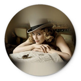 Коврик круглый с принтом Мадонна 1 в Тюмени, резина и полиэстер | круглая форма, изображение наносится на всю лицевую часть | madonna | мадонна | музыка