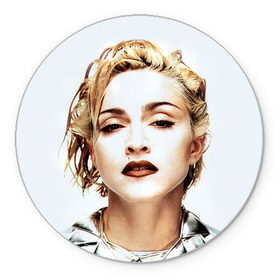 Коврик круглый с принтом Мадонна 3 в Тюмени, резина и полиэстер | круглая форма, изображение наносится на всю лицевую часть | madonna | мадонна | музыка