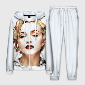Мужской костюм 3D с принтом Мадонна 3 в Тюмени, 100% полиэстер | Манжеты и пояс оформлены тканевой резинкой, двухслойный капюшон со шнурком для регулировки, карманы спереди | madonna | мадонна | музыка