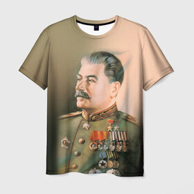 Мужская футболка 3D с принтом Сталин 1 в Тюмени, 100% полиэфир | прямой крой, круглый вырез горловины, длина до линии бедер | знаменитости | иосиф сталин | ретро | ссср