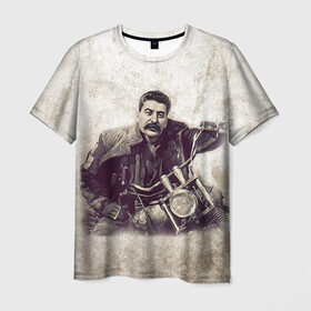 Мужская футболка 3D с принтом Сталин 2 в Тюмени, 100% полиэфир | прямой крой, круглый вырез горловины, длина до линии бедер | знаменитости | иосиф сталин | ретро | ссср