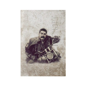 Обложка для паспорта матовая кожа с принтом Сталин 2 в Тюмени, натуральная матовая кожа | размер 19,3 х 13,7 см; прозрачные пластиковые крепления | Тематика изображения на принте: знаменитости | иосиф сталин | ретро | ссср
