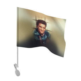 Флаг для автомобиля с принтом Элвис 1 в Тюмени, 100% полиэстер | Размер: 30*21 см | elvis presley | rock n roll | музыка | ретро | рок н ролл | элвис пресли