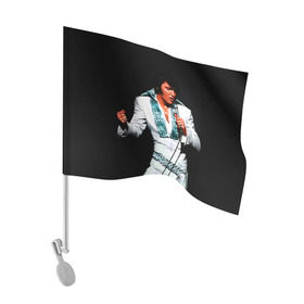 Флаг для автомобиля с принтом Элвис 3 в Тюмени, 100% полиэстер | Размер: 30*21 см | elvis presley | rock n roll | музыка | ретро | рок н ролл | элвис пресли