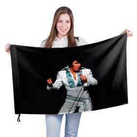 Флаг 3D с принтом Элвис 3 в Тюмени, 100% полиэстер | плотность ткани — 95 г/м2, размер — 67 х 109 см. Принт наносится с одной стороны | elvis presley | rock n roll | музыка | ретро | рок н ролл | элвис пресли