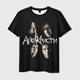 Мужская футболка 3D с принтом Агата Кристи 2 в Тюмени, 100% полиэфир | прямой крой, круглый вырез горловины, длина до линии бедер | а на тебе как на войне | вадим самойлов | рок | рок группа