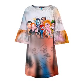 Детское платье 3D с принтом Король и Шут в Тюмени, 100% полиэстер | прямой силуэт, чуть расширенный к низу. Круглая горловина, на рукавах — воланы | король и шут