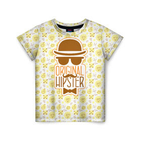 Детская футболка 3D с принтом Original Hipster в Тюмени, 100% гипоаллергенный полиэфир | прямой крой, круглый вырез горловины, длина до линии бедер, чуть спущенное плечо, ткань немного тянется | hipster | усы