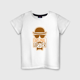 Детская футболка хлопок с принтом Original Hipster в Тюмени, 100% хлопок | круглый вырез горловины, полуприлегающий силуэт, длина до линии бедер | hipster | оригинальный стаф | приколы | только для оригинальных хипстеров.мода | усы | хипстер