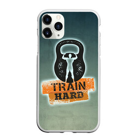 Чехол для iPhone 11 Pro матовый с принтом Train hard 2 в Тюмени, Силикон |  | bodybuilding | no pain no gain | train hard | бодибилдинг | качалка | пауэрлифинг | тренажерный | фитнес