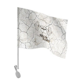 Флаг для автомобиля с принтом Train hard 5 в Тюмени, 100% полиэстер | Размер: 30*21 см | bodybuilding | no pain no gain | train hard | бодибилдинг | качалка | пауэрлифинг | тренажерный | фитнес