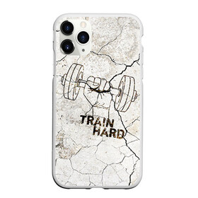Чехол для iPhone 11 Pro матовый с принтом Train hard 5 в Тюмени, Силикон |  | bodybuilding | no pain no gain | train hard | бодибилдинг | качалка | пауэрлифинг | тренажерный | фитнес