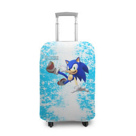 Чехол для чемодана 3D с принтом Sonic в Тюмени, 86% полиэфир, 14% спандекс | двустороннее нанесение принта, прорези для ручек и колес | sonic | еж | игра | соник