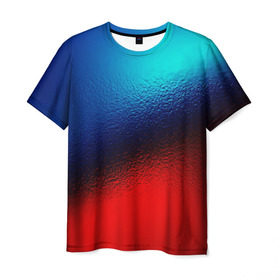 Мужская футболка 3D с принтом Цветовой переход красный в Тюмени, 100% полиэфир | прямой крой, круглый вырез горловины, длина до линии бедер | цветовой переход