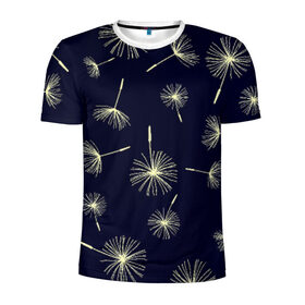 Мужская футболка 3D спортивная с принтом Одуванчик в Тюмени, 100% полиэстер с улучшенными характеристиками | приталенный силуэт, круглая горловина, широкие плечи, сужается к линии бедра | одуванчик | популярные | прикольные | текстуры | цветы