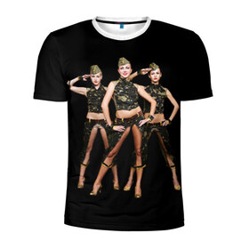 Мужская футболка 3D спортивная с принтом Девушки в форме в Тюмени, 100% полиэстер с улучшенными характеристиками | приталенный силуэт, круглая горловина, широкие плечи, сужается к линии бедра | армия | вооруженные силы россия | девушки в форме