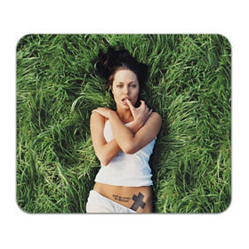 Коврик прямоугольный с принтом Джоли Анджелина в Тюмени, натуральный каучук | размер 230 х 185 мм; запечатка лицевой стороны | анджелина | девушка | джоли | лежит | тату