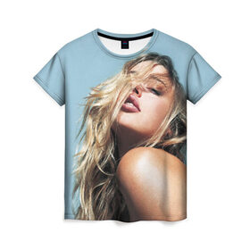 Женская футболка 3D с принтом Страстная девушка, красивая в Тюмени, 100% полиэфир ( синтетическое хлопкоподобное полотно) | прямой крой, круглый вырез горловины, длина до линии бедер | красивая | модель | страстная девушка