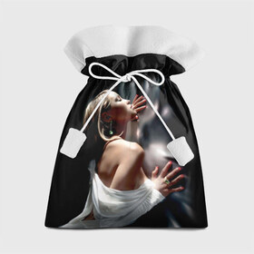 Подарочный 3D мешок с принтом Страстная девушка, красивая в Тюмени, 100% полиэстер | Размер: 29*39 см | Тематика изображения на принте: в белом | красивая | модель | страстная девушка