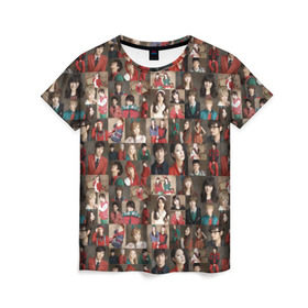 Женская футболка 3D с принтом K-pop коллаж в Тюмени, 100% полиэфир ( синтетическое хлопкоподобное полотно) | прямой крой, круглый вырез горловины, длина до линии бедер | cl корея | k pop | айдолы | девушки | коллаж