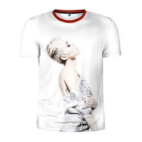 Мужская футболка 3D спортивная с принтом Miley в Тюмени, 100% полиэстер с улучшенными характеристиками | приталенный силуэт, круглая горловина, широкие плечи, сужается к линии бедра | Тематика изображения на принте: cyrus | miley | майли | музыка | сайрус