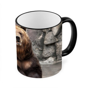 Кружка 3D с принтом Русский медведь в Тюмени, керамика | ёмкость 330 мл | Тематика изображения на принте: медведь | россия | русский | русский медведь