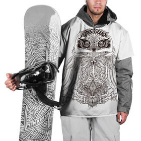 Накидка на куртку 3D с принтом Сова в Тюмени, 100% полиэстер |  | сова чернобелое