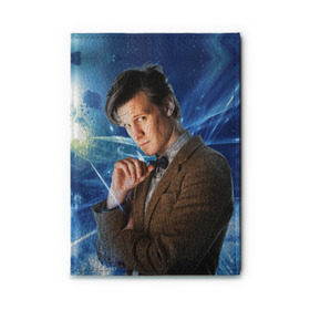 Обложка для автодокументов с принтом 11th Doctor Who в Тюмени, натуральная кожа |  размер 19,9*13 см; внутри 4 больших “конверта” для документов и один маленький отдел — туда идеально встанут права | doctor who | matt | smith | tardis | временной поток | доктор кто | мэтт | смит | тардис