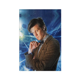 Обложка для паспорта матовая кожа с принтом 11th Doctor Who в Тюмени, натуральная матовая кожа | размер 19,3 х 13,7 см; прозрачные пластиковые крепления | Тематика изображения на принте: doctor who | matt | smith | tardis | временной поток | доктор кто | мэтт | смит | тардис