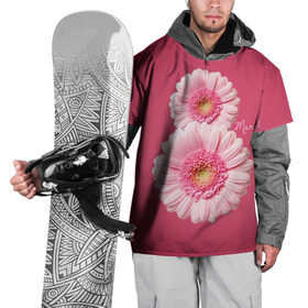 Накидка на куртку 3D с принтом Гарберы в Тюмени, 100% полиэстер |  | Тематика изображения на принте: 8 марта | гарберы | день | женский | международный | праздник | розовые | цветы