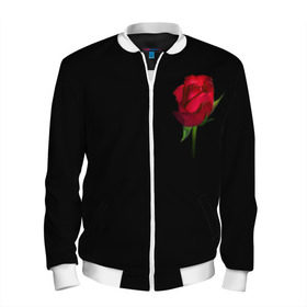 Мужской бомбер 3D с принтом Розы за спиной в Тюмени, 100% полиэстер | застегивается на молнию, по бокам два кармана без застежек, по низу бомбера и на воротнике - эластичная резинка | за спиной | любовь | подарок | роза | розы | сюрприз | цветы | чувства