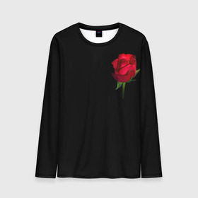 Мужской лонгслив 3D с принтом Розы за спиной в Тюмени, 100% полиэстер | длинные рукава, круглый вырез горловины, полуприлегающий силуэт | за спиной | любовь | подарок | роза | розы | сюрприз | цветы | чувства