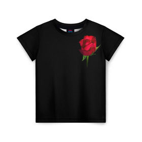 Детская футболка 3D с принтом Розы за спиной в Тюмени, 100% гипоаллергенный полиэфир | прямой крой, круглый вырез горловины, длина до линии бедер, чуть спущенное плечо, ткань немного тянется | за спиной | любовь | подарок | роза | розы | сюрприз | цветы | чувства